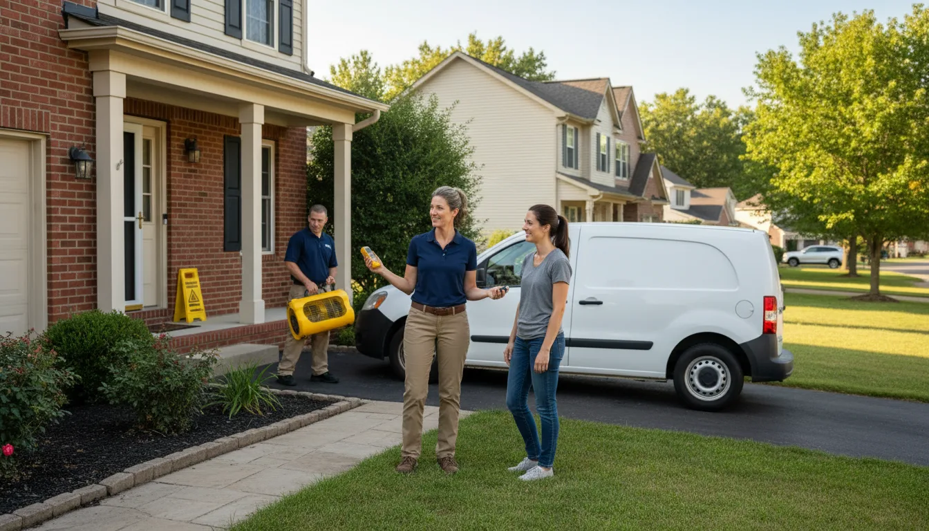 Residential water damage restoration in Bonnie, IL